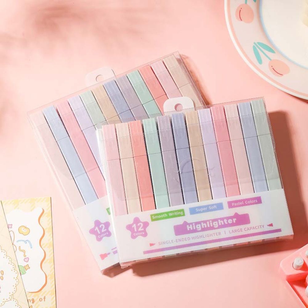 Pastel Highlighter Set Double Ended - Dwugłowe zakreślacze Artykuły stacjonarne Fluorescencyjne pastelowe