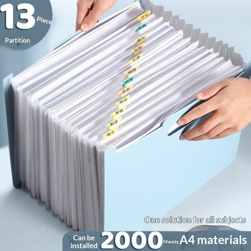 Expandable Accordion File Folder 13 Pockets - 13-kieszeniowa teczka harmonijkowa z kieszenią na