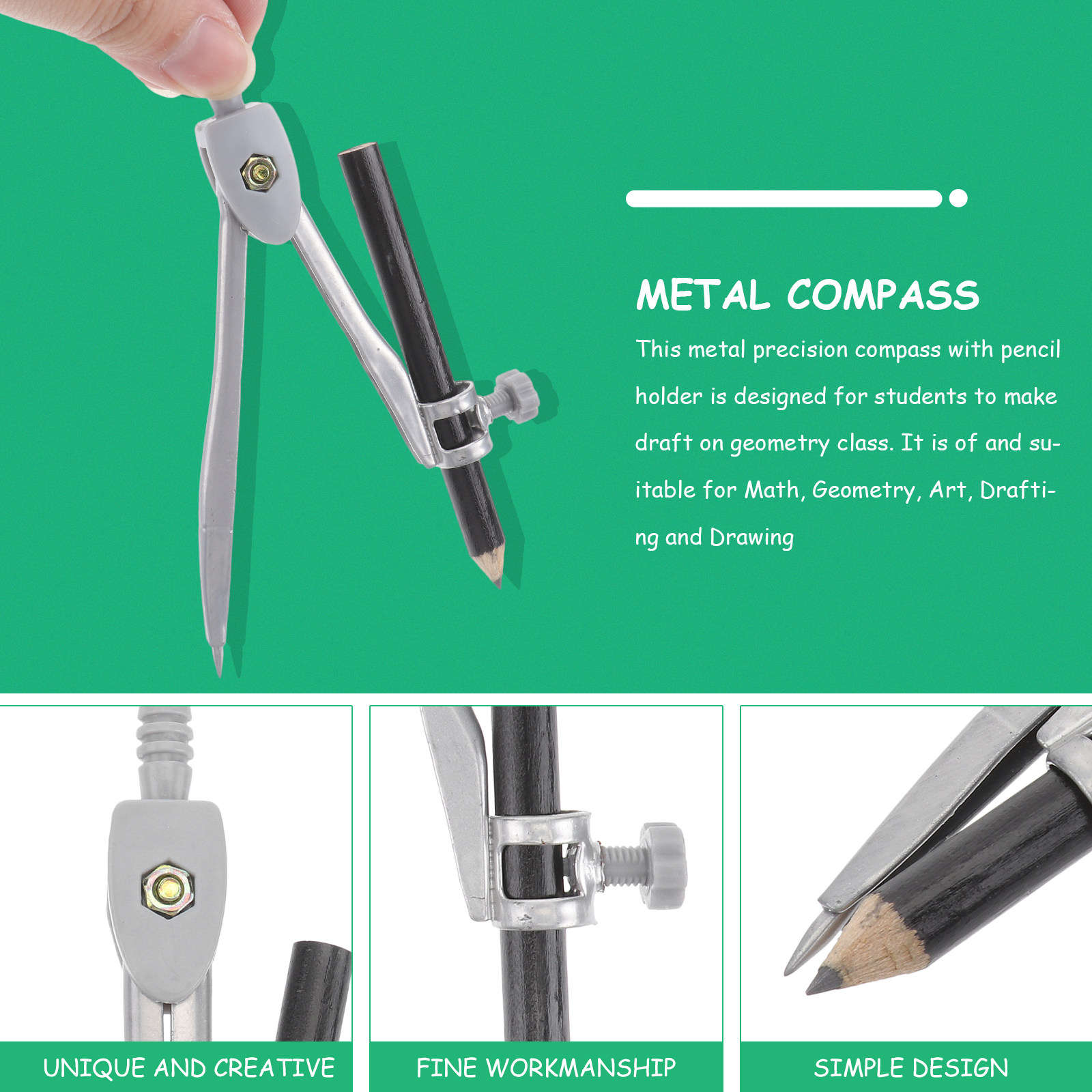 Profesjonalny kompas metalowy, – Math Geometry Set With Compass recenzja i cena