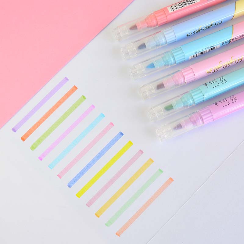 6 sztuk podwójna końcówka wyró – Pastel Highlighter Set Double Ended recenzja i cena