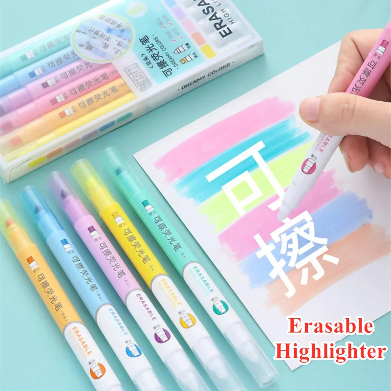 6 kolorów zmazywalnych zakreśl – Pastel Highlighter Set Double Ended recenzja i cena