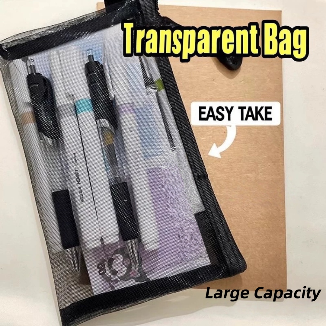 Nylonowa Saszetka na Ołówki Le – Clear Mesh Pencil Pouch For Exam recenzja i cena