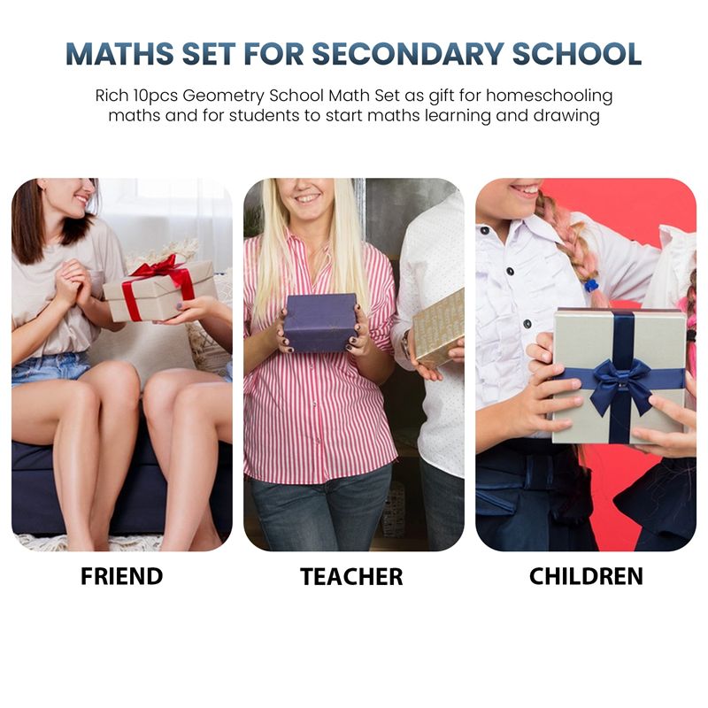 Zestaw cyrklek i kątomierzy o  – Math Geometry Set With Compass recenzja i cena